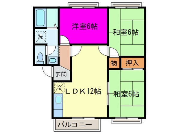 ソレイユサガンＢ棟の物件間取画像